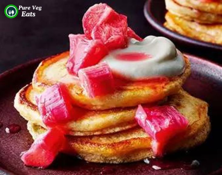 Rhubarb & Custard Fluffy Pancakes Recipe