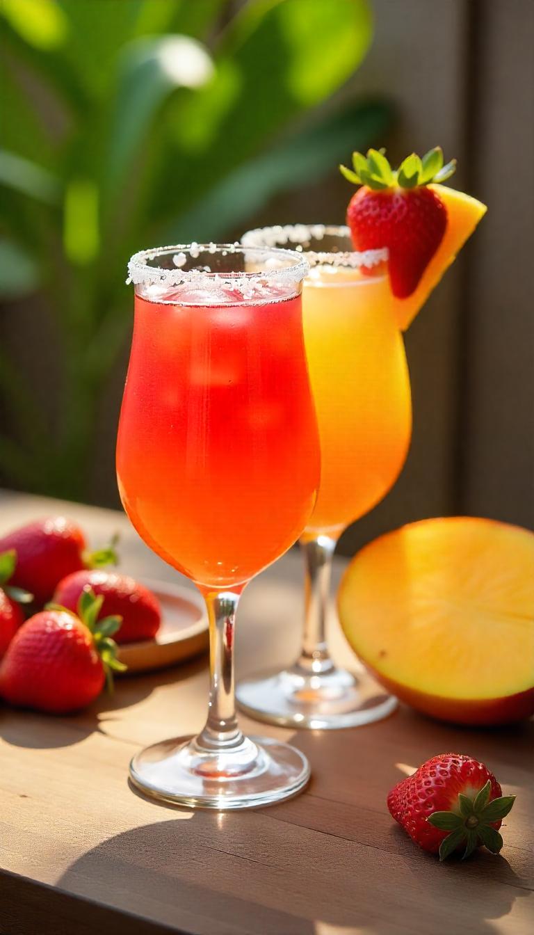 Easy Layered Strawberry-Mango Margaritas Recipe